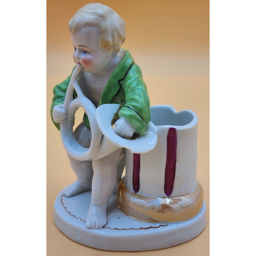 TWO Antique Porcelain Figurines ~ Wooden Match Holders ~ 1871 Written on bottom - Picture 14 of 16